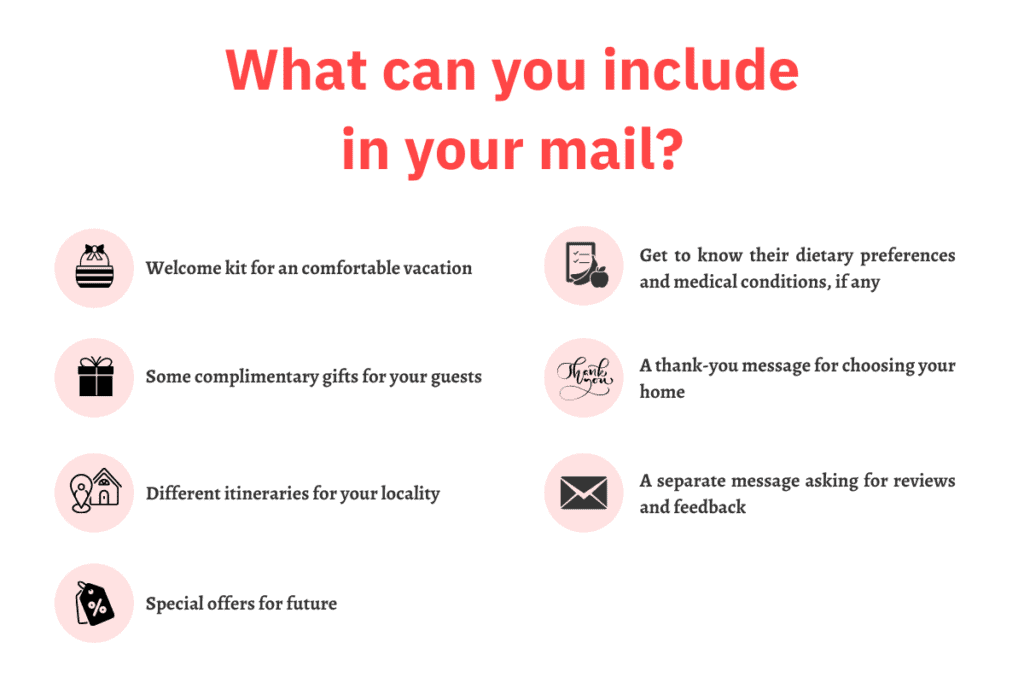 Sending an email is one of the best airbnb hosting tips to increase customer satisfaction