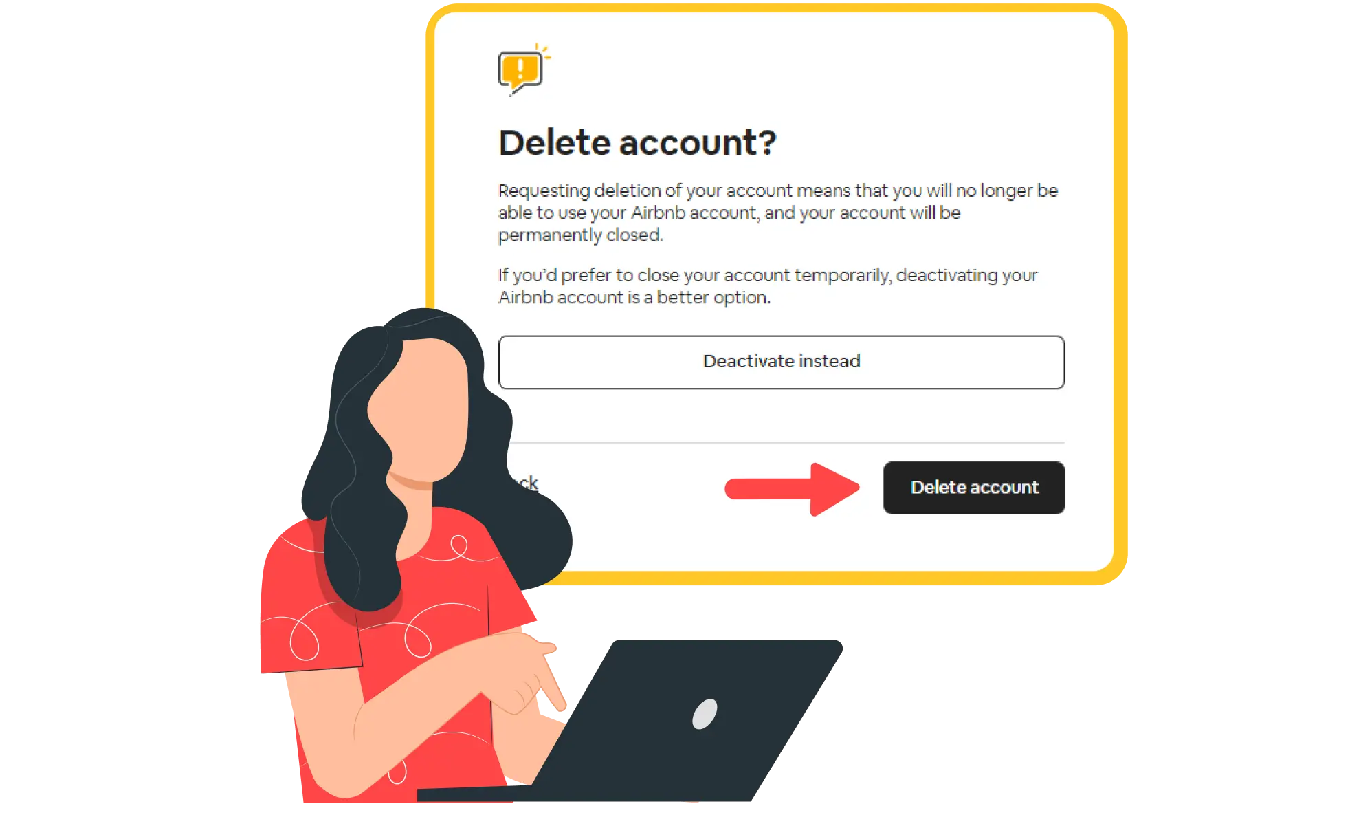 how to delete your airbnb account