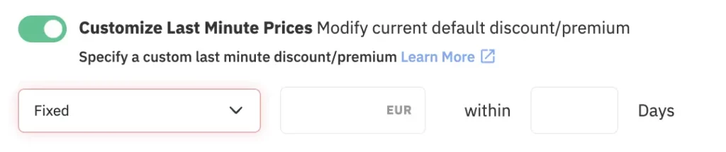 customize last minute prices to add offers on Airbnb